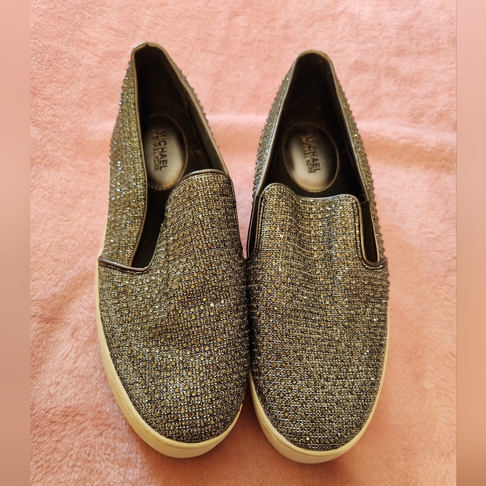 Michael Kors Women's Sparkling Slip-On Sneakers - Silver and Black